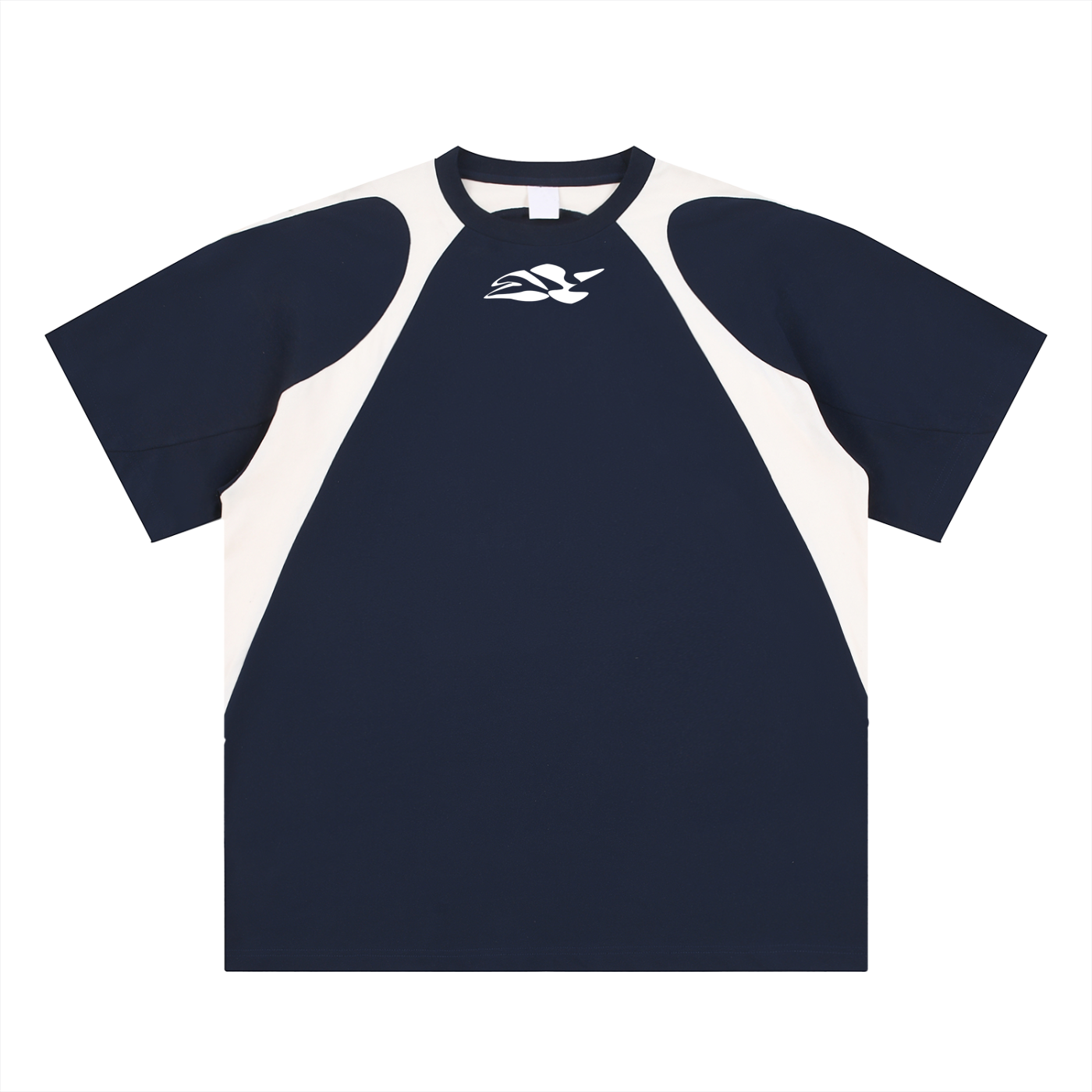 Contrast Panel Cotton T-Shirt