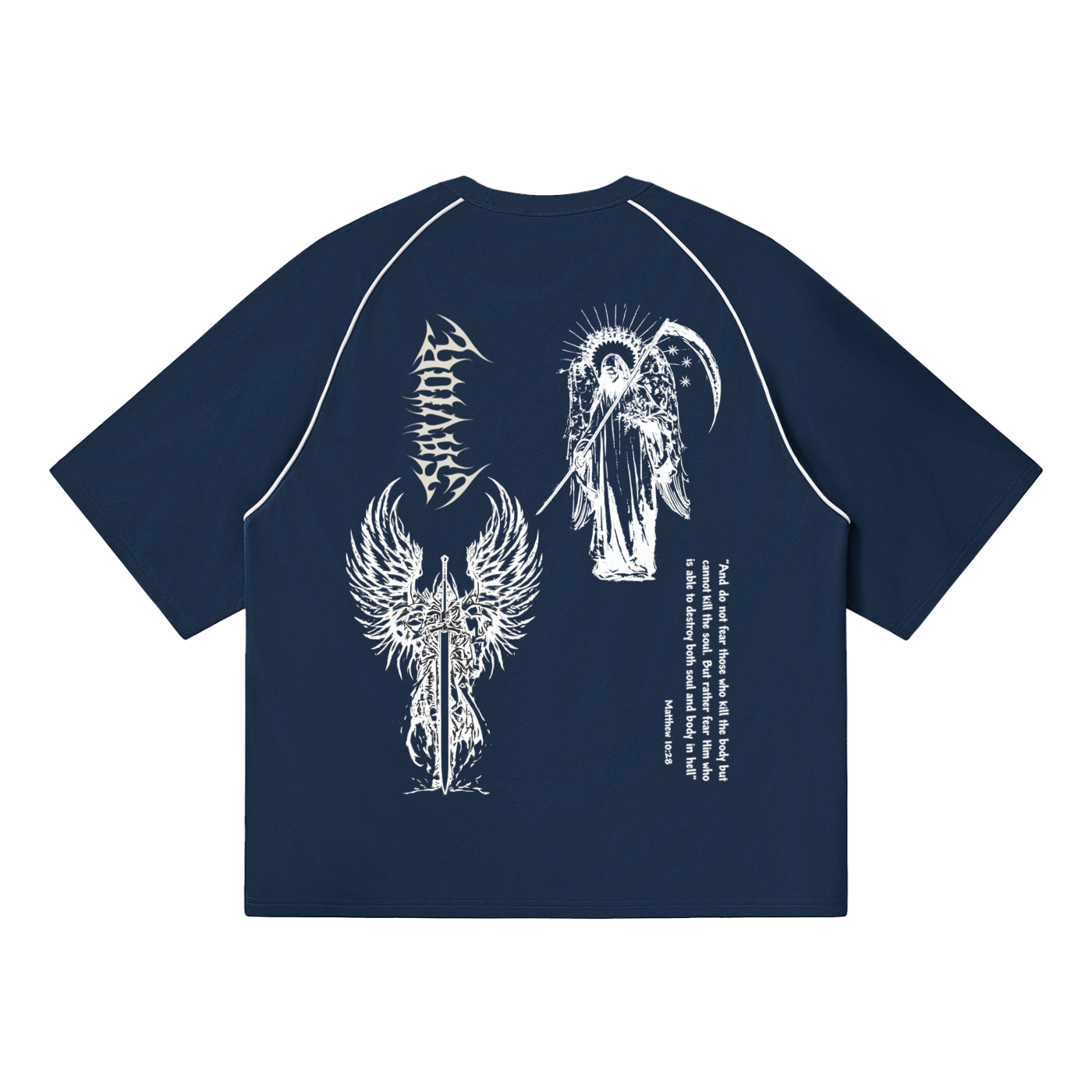 Contrast Piping Panel Raglan T-Shirt