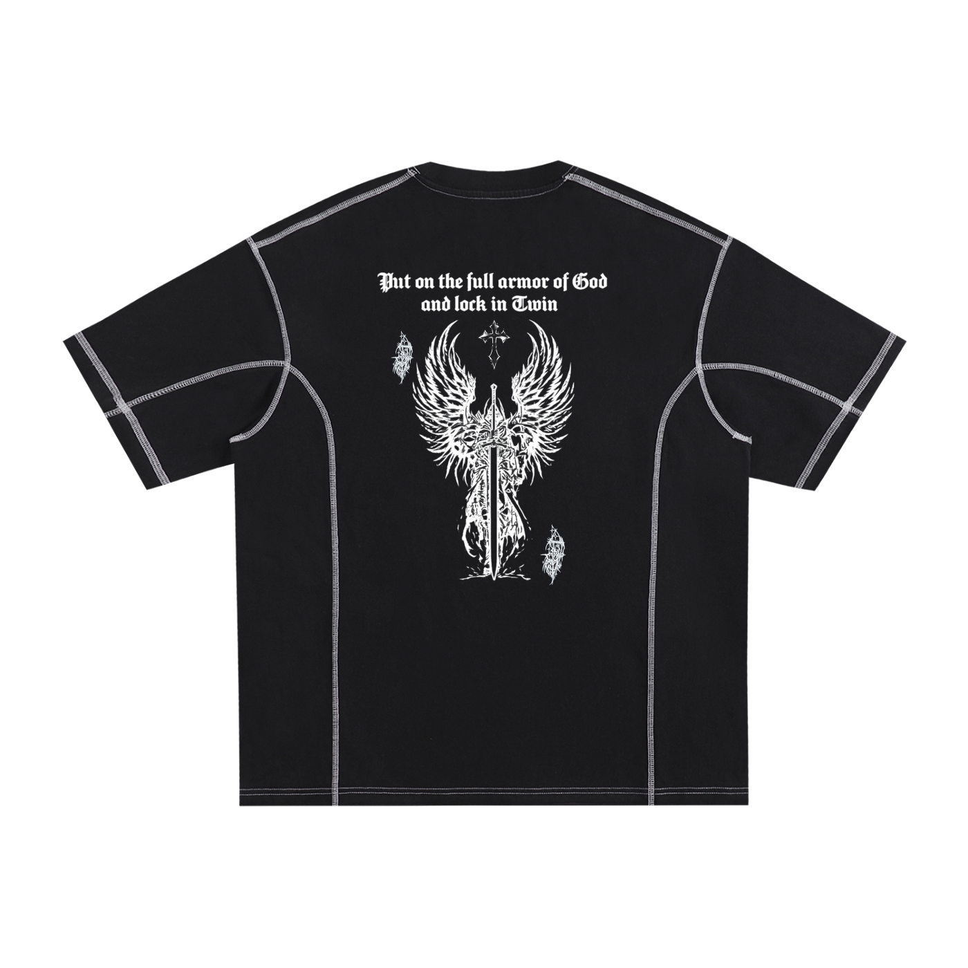 Streetwear Contrast-Stitched Cotton T-Shirt