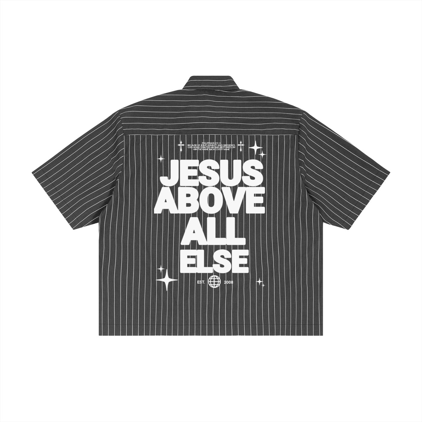 Unisex Striped Boxy Button-Up Shirt