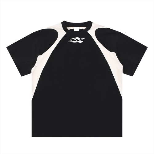 Contrast Panel Cotton T-Shirt