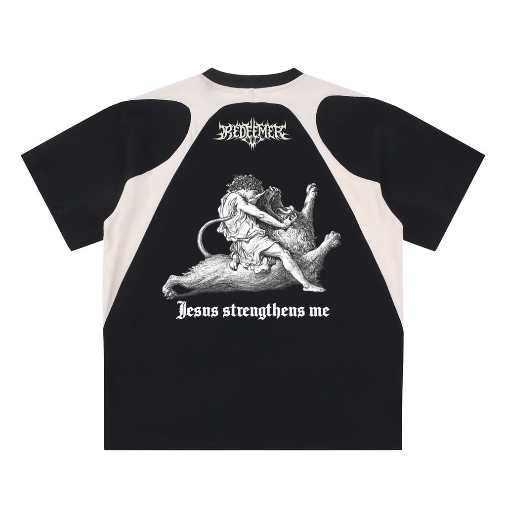 Contrast Panel Cotton T-Shirt