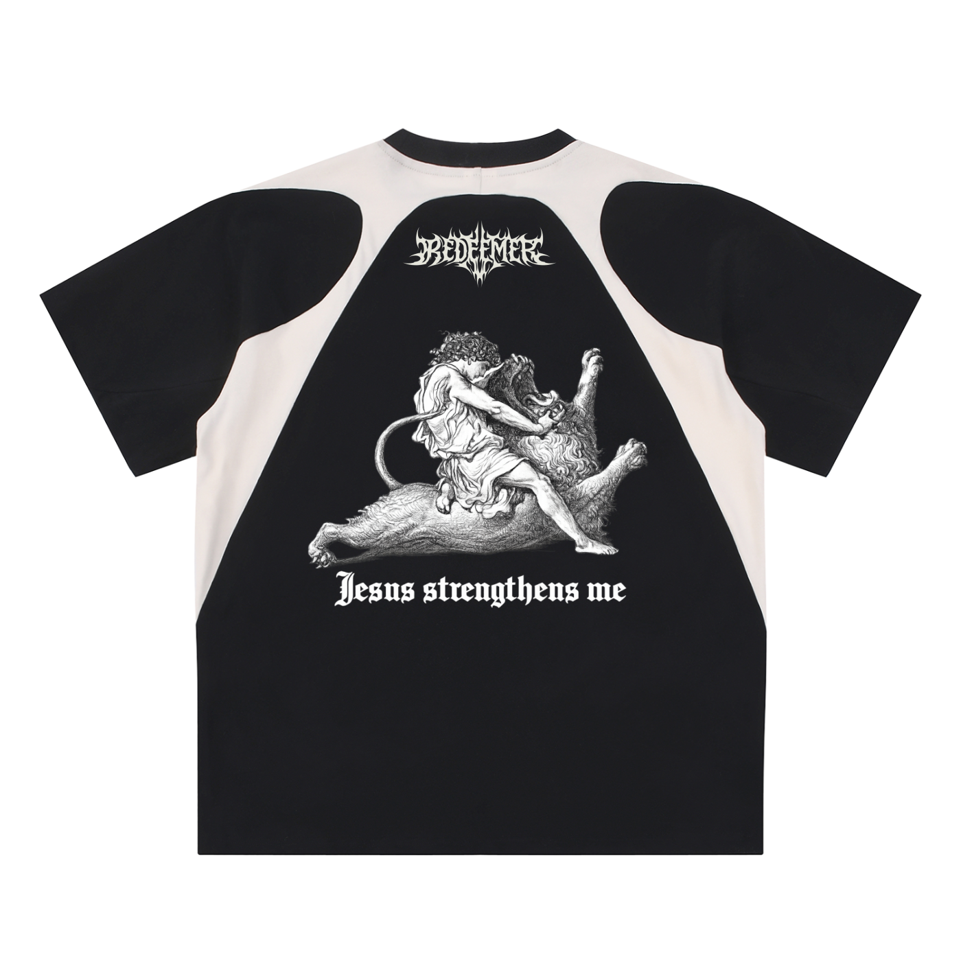 Contrast Panel Cotton T-Shirt