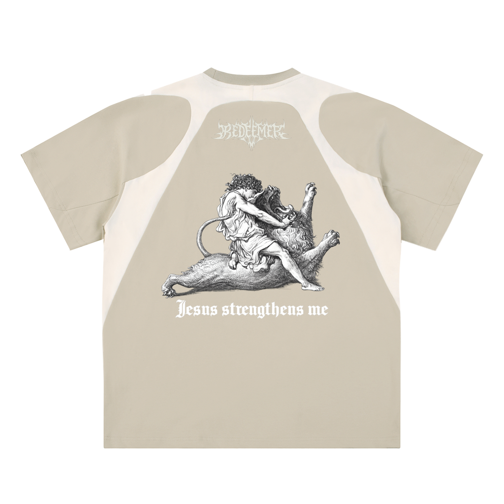 Contrast Panel Cotton T-Shirt