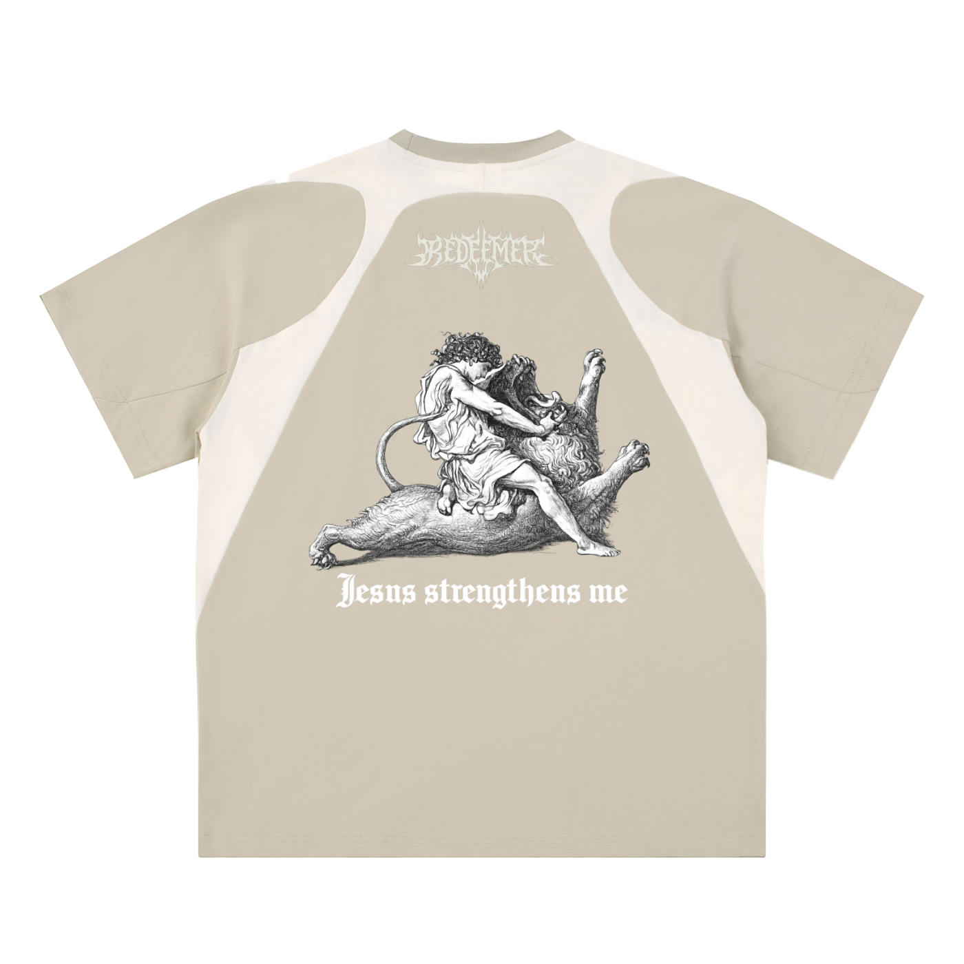 Contrast Panel Cotton T-Shirt